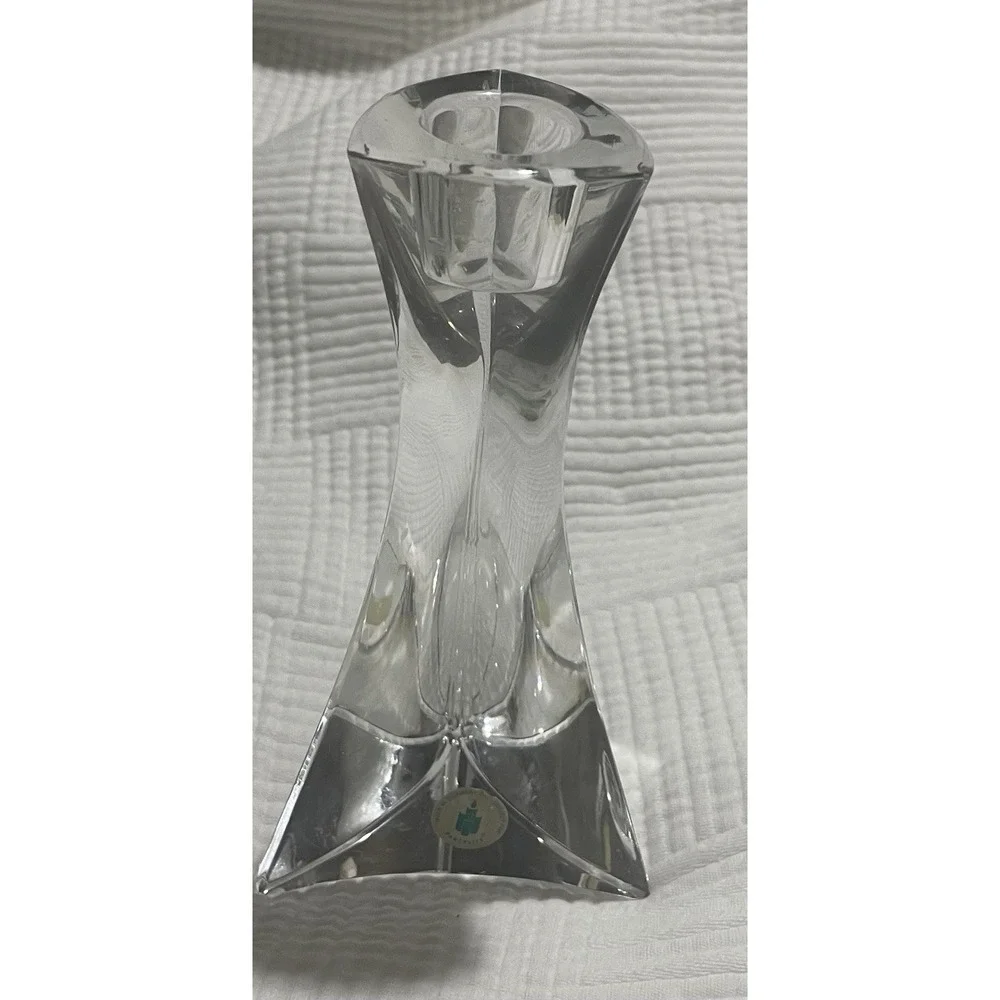 Partylite VTG 24% Lead Crystal 6" Trilliant Taper Candle Holder - Picture 1 of 6